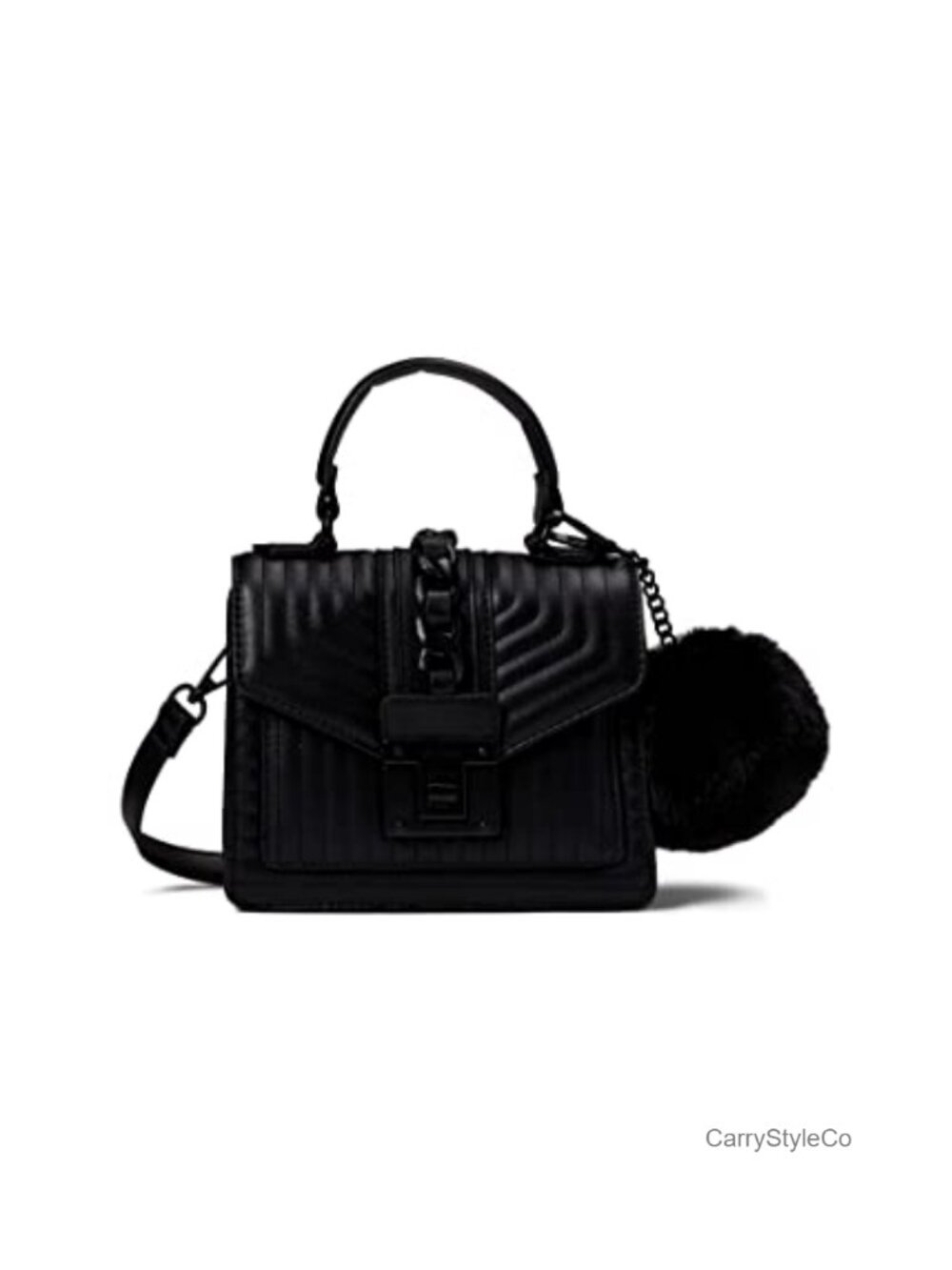 ALDO Top Handle Satchel Bag Faux Leather Small Handbag with Twist Lock